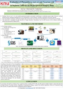 ការវាយតម្លៃជំងឺរលួយឫស Phytophthora និងជំងឺស្រពោន Fusarium លើពូជសណ្តែកសៀង ដោយប្រើទិន្នន័យរូបភាពអ៊ីពែរស្ពេកត្រាល់ (Hyperspectral)​